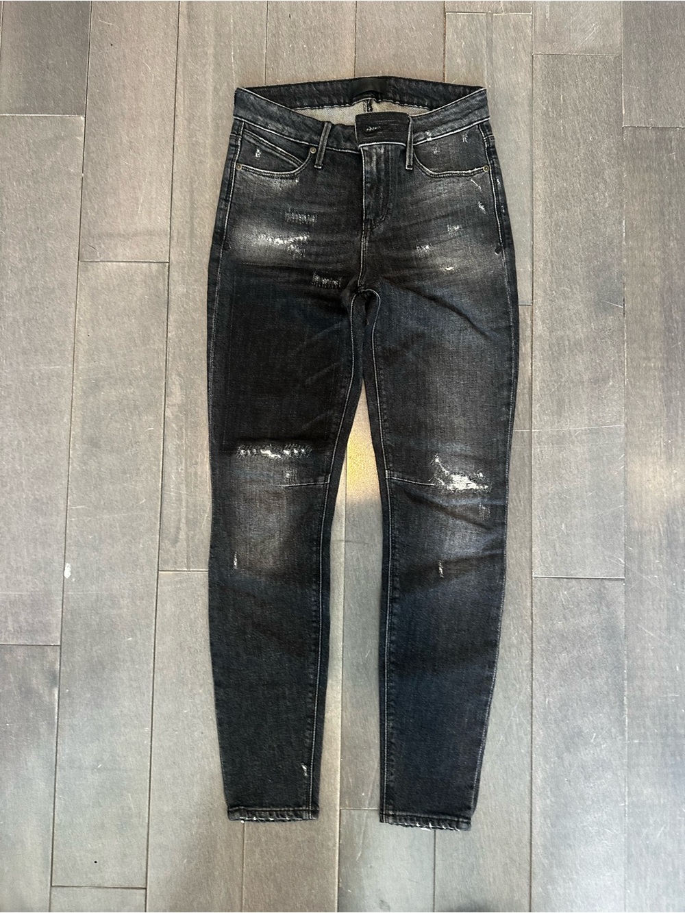 RTA Women's Black Distressed Skinny Jeans